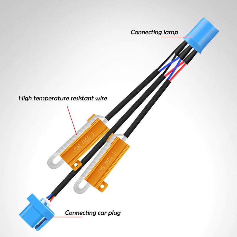 Onex O-NEX HB5 9007 LED Load Resistor Kit 50W 8ohm Headlight Bulb Relay Harness Adapter Anti Flicker Error Decoder Warning Canceller - Image 5